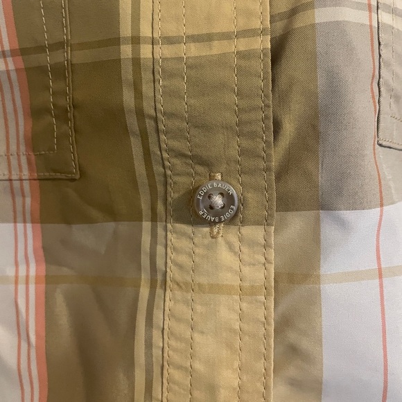 NWOT Eddie Bauer Yellow Plaid Adventurer Roll Sleeve Button Up Shirt Size XL - Picture 4 of 10